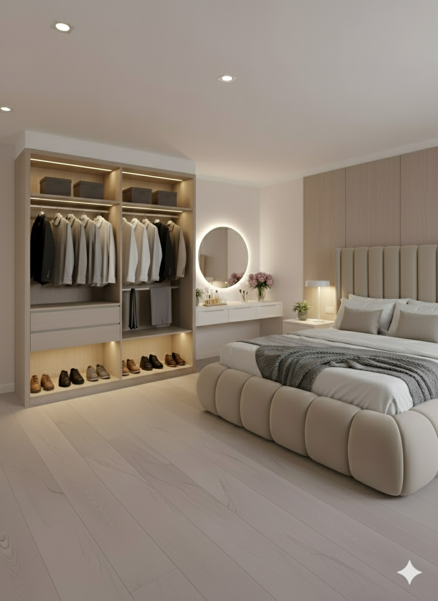 Elegant dining room setup with custom wooden furniture